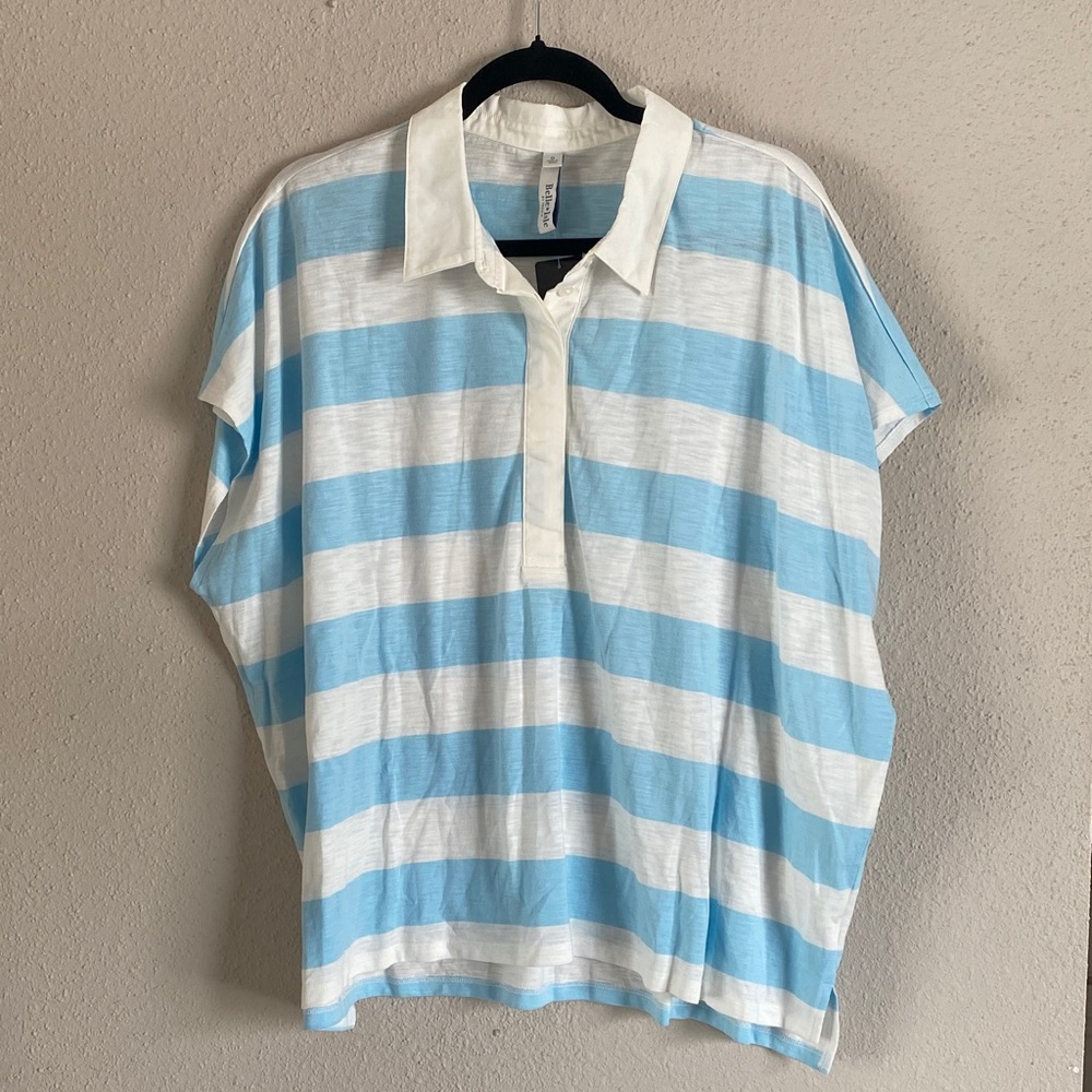 Torrid Blue and White Striped Top